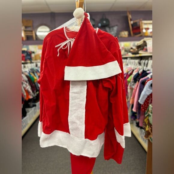 Vintage Santa's Best 4 Pc Santa Suit - Shoe Cover, Hat & Pant & Jacket - Picture 5 of 7